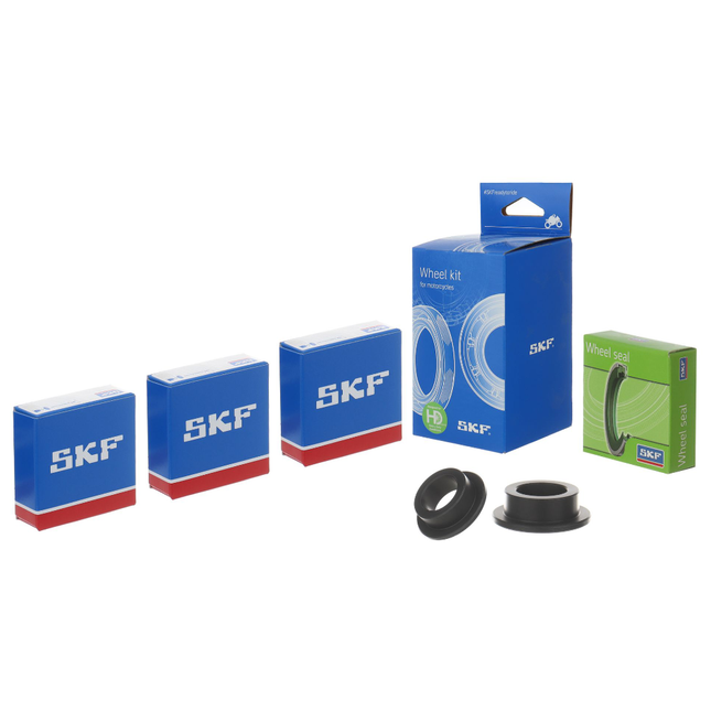 SKF Rear Wheel Seals and Spacers Kit for Husqvarna Models (VKWB-R-25-HD-G), High Performance Wheel Seals and Bearings, Low Friction Superior Contamination Protection (Bearings Included)