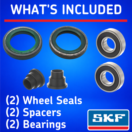 SKF Rear Wheel Seals and Spacers Kit for Husqvarna Models (VKWB-R-25-HD-H), High Performance Wheel Seals and Bearings, Low Friction Superior Contamination Protection (Bearings Included)