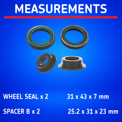 SKF Rear Wheel Seals + Spacers Kit for Honda CRF Models (VKWB-R-25-HDS-B), High Performance Seals and Spacers, Low Friction Superior Contamination Protection (Bearings Not Included)