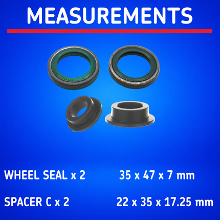 SKF Rear Wheel Seals + Spacers Kit for Husqvarna and GasGas VKWB-R-25-HDS-G, High Performance Seals and Spacers, Low Friction Superior Contamination Protection (Bearings Not Included)