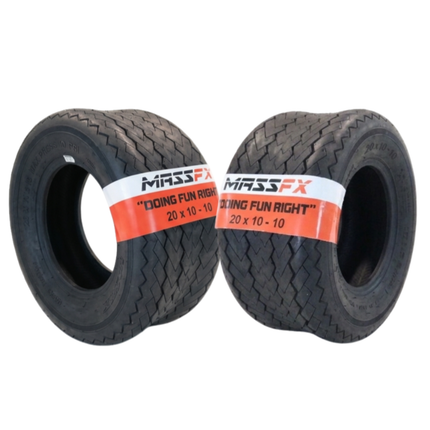 MASSFX SL 20x10-10 Front/Rear Golf Cart, Lawn & Garden Tire 4 PLY - (2) Tire