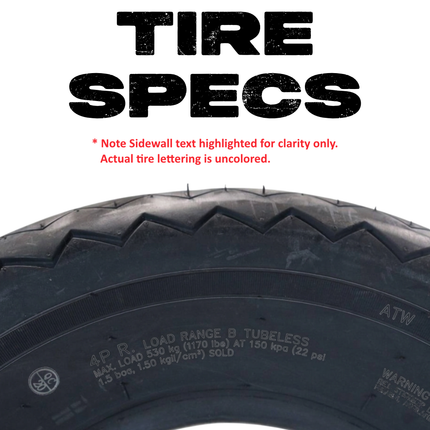 MASSFX SL 20x10-10 Front/Rear Golf Cart, Lawn & Garden Tire 4 PLY - (2) Tire