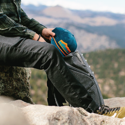 Sendero Provisions Co. Geo Ocean Adjustable Corduroy Snapback Hat with Geological Screen Printed Patch & Braided Rope (Ocean Blue) - One Size