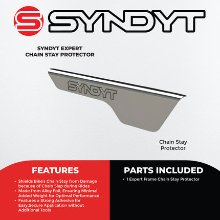 Syndyt Expert Chain Stay Protector for BMX Bikes, Lightweight Alloy Foil with Adhesive Backing for Low-Profile Chain Slap Protection