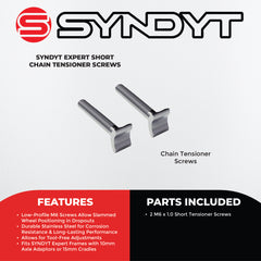 Syndyt BMX Bike Expert Stubby Chain Tensioner Screws - Stainless Steel M6, Low-Profile, Compatible with 10mm/15mm Axle Adaptors for BMX Racing