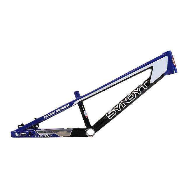 Syndyt 175 Mini BMX Racing Bike Frame – 17.5” Top Tube, 6061-T6 Aluminum (2.70 lbs), Tapered 38/42 Head Tube, Standard Euro BB, 10/15 mm Hubs, 140mm Disc Brake,  Chain Tensioners – Blue Bicycle Frame