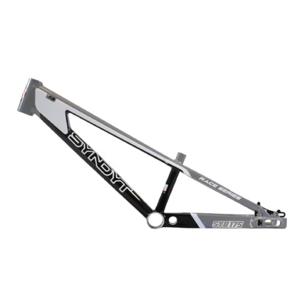 Syndyt 175 Mini BMX Racing Bike Frame – 17.5” Top Tube, 6061-T6 Aluminum (2.70 lbs), Tapered 38/42 Head Tube, Standard Euro BB, 10/15 mm Hubs, 140mm Disc Brake,  Chain Tensioners – Gray Bicycle Frame