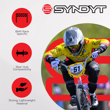 Syndyt 180 Mini XL BMX Racing Bike Frame – 18” Top Tube, 6061-T6 Aluminum (2.75 lbs), Tapered 38/42 Head Tube, Standard Euro BB, 10/15 mm Hubs, 140mm Disc Brake,  Chain Tensioners – Blue Bicycle Frame