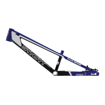 Syndyt 185 Junior BMX Racing Bike Frame – 18.5” Top Tube, 6061-T6 Aluminum (2.81 lbs), Tapered 38/42 Head Tube,Standard Euro BB, 10/15 mm Hubs, 140mm Disc Brake,  Chain Tensioners – Blue Bicycle Frame