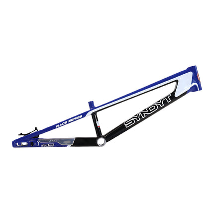 Syndyt 195 Expert BMX Racing Bike Frame – 19.5” Top Tube, 6061-T6 Aluminum (2.98 lbs), Tapered 38/42 Head Tube,Standard Euro BB, 10/15 mm Hubs, 140mm Disc Brake, Chain Tensioners  Blue Bicycle Frame
