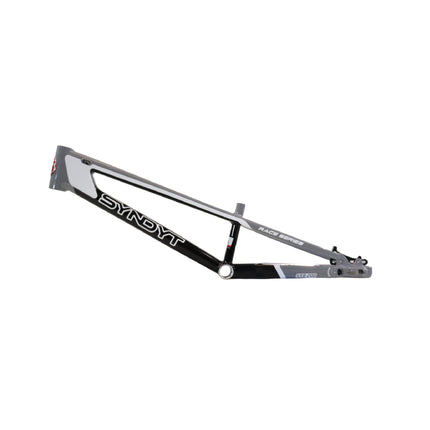 Syndyt 200 Expert XL BMX Racing Bike Frame – 20” Top Tube, 6061-T6 Aluminum (3.08 lbs), Tapered 38/42 Head Tube, Standard Euro BB, 10/15 mm Hubs, 140mm Disc Brake, Chain Tensioners  Gray Bicycle Frame