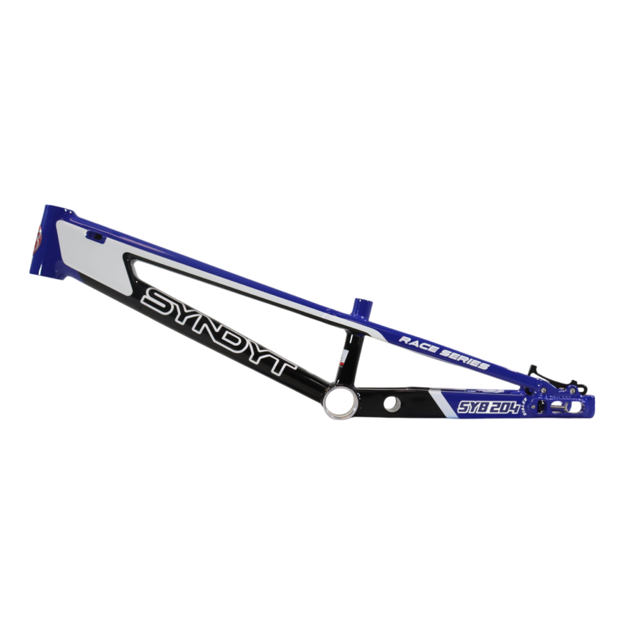 Syndyt 204 Pro 24 BMX Cruiser Bike Frame – 20.5” Top Tube, 6061-T6 Aluminum (4.25 lbs), Tapered 42/52 Head Tube, B52 Tech BB, 10/15/20mm Hubs, 140mm Disc Brake,  Chain Tensioners – Blue Bicycle Frame