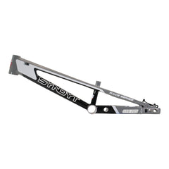 Syndyt 205 Pro BMX Racing Bike Frame – 20.5” Top Tube, 6061-T6 Aluminum (3.99 lbs), Tapered 42/52 Head Tube, B52 Tech BB, 10/15/20mm Hubs, 140mm Disc Brake,  Chain Tensioners – Gray Bicycle Frame