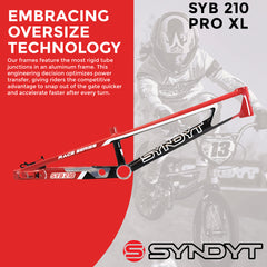 Syndyt 210 Pro XL BMX Racing Bike Frame – 21” Top Tube, 6061-T6 Aluminum (4.05 lbs), Tapered 42/52 Head Tube, B52 Tech BB, 10/15/20mm Hubs, 140mm Disc Brake,  Chain Tensioners – Red Bicycle Frame