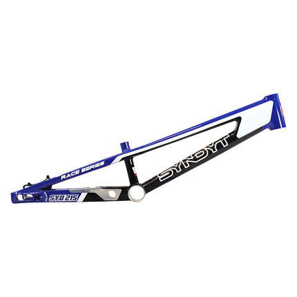 Syndyt 215 Pro 2XL BMX Racing Bike Frame – 21.5” Top Tube, 6061-T6 Aluminum (4.1 lbs), Tapered 42/52 Head Tube, B52 Tech BB, 10/15/20mm Hubs, 140mm Disc Brake,  Chain Tensioners – Blue Bicycle Frame