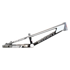 Syndyt 215 Pro 2XL BMX Racing Bike Frame – 21.5” Top Tube, 6061-T6 Aluminum (4.1 lbs), Tapered 42/52 Head Tube, B52 Tech BB, 10/15/20mm Hubs, 140mm Disc Brake,  Chain Tensioners – Gray Bicycle Frame
