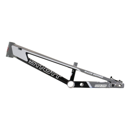 Syndyt 215 Pro 2XL BMX Racing Bike Frame – 21.5” Top Tube, 6061-T6 Aluminum (4.1 lbs), Tapered 42/52 Head Tube, B52 Tech BB, 10/15/20mm Hubs, 140mm Disc Brake,  Chain Tensioners – Gray Bicycle Frame