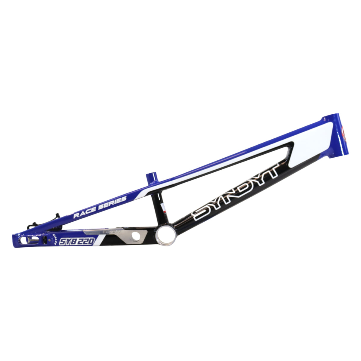 Syndyt 220 Pro 3XL BMX Racing Bike Frame – 22” Top Tube, 6061-T6 Aluminum (4.15 lbs), Tapered 42/52 Head Tube, B52 Tech BB, 10/15/20mm Hubs, 140mm Disc Brake,  Chain Tensioners – Blue Bicycle Frame