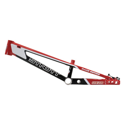 Syndyt 220 Pro 3XL BMX Racing Bike Frame – 22” Top Tube, 6061-T6 Aluminum (4.15 lbs), Tapered 42/52 Head Tube, B52 Tech BB, 10/15/20mm Hubs, 140mm Disc Brake,  Chain Tensioners – Red Bicycle Frame