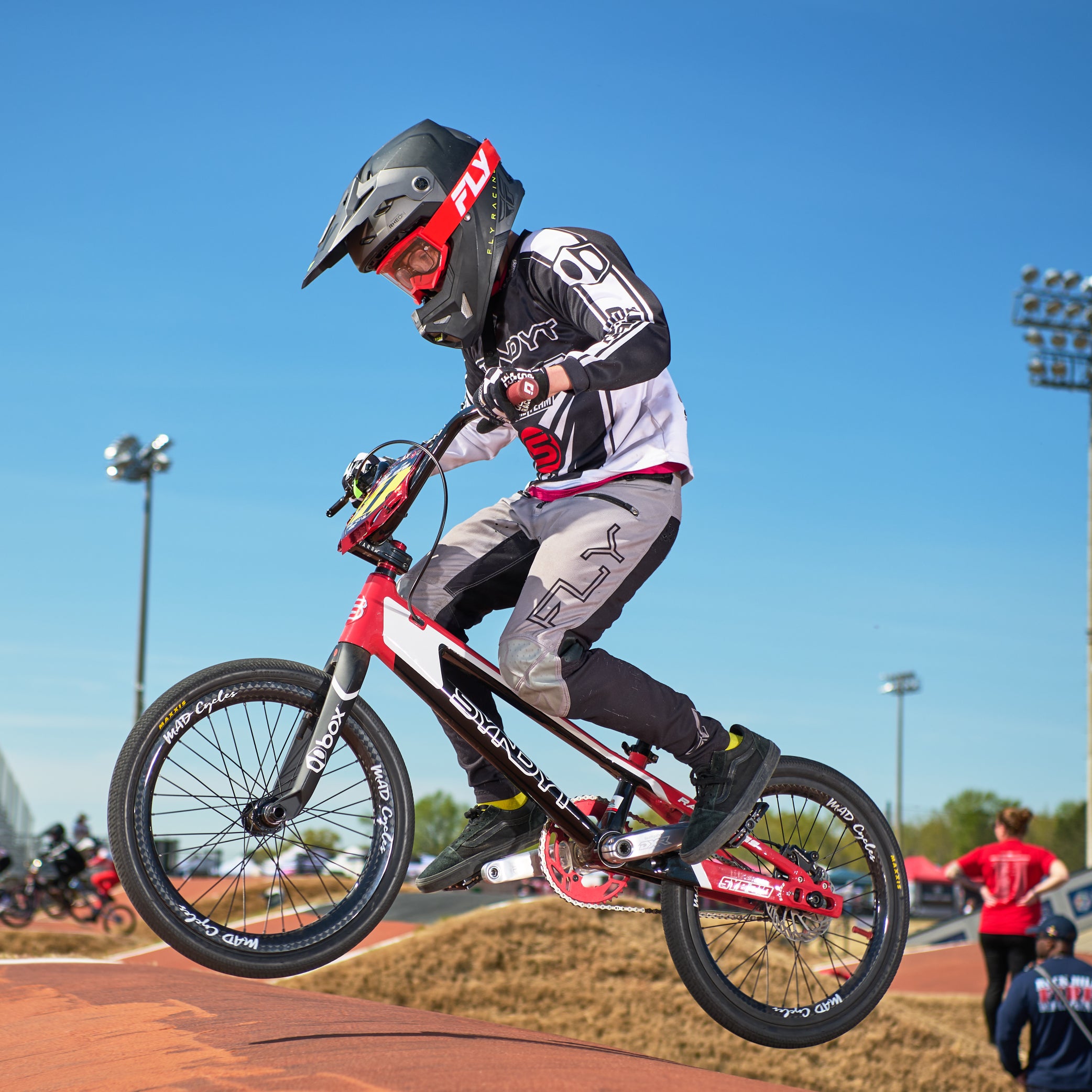 Syndyt 220 Pro 3XL BMX Racing Bike Frame – 22” Top Tube, 6061-T6 Aluminum (4.15 lbs), Tapered 42/52 Head Tube, B52 Tech BB, 10/15/20mm Hubs, 140mm Disc Brake,  Chain Tensioners – Red Bicycle Frame