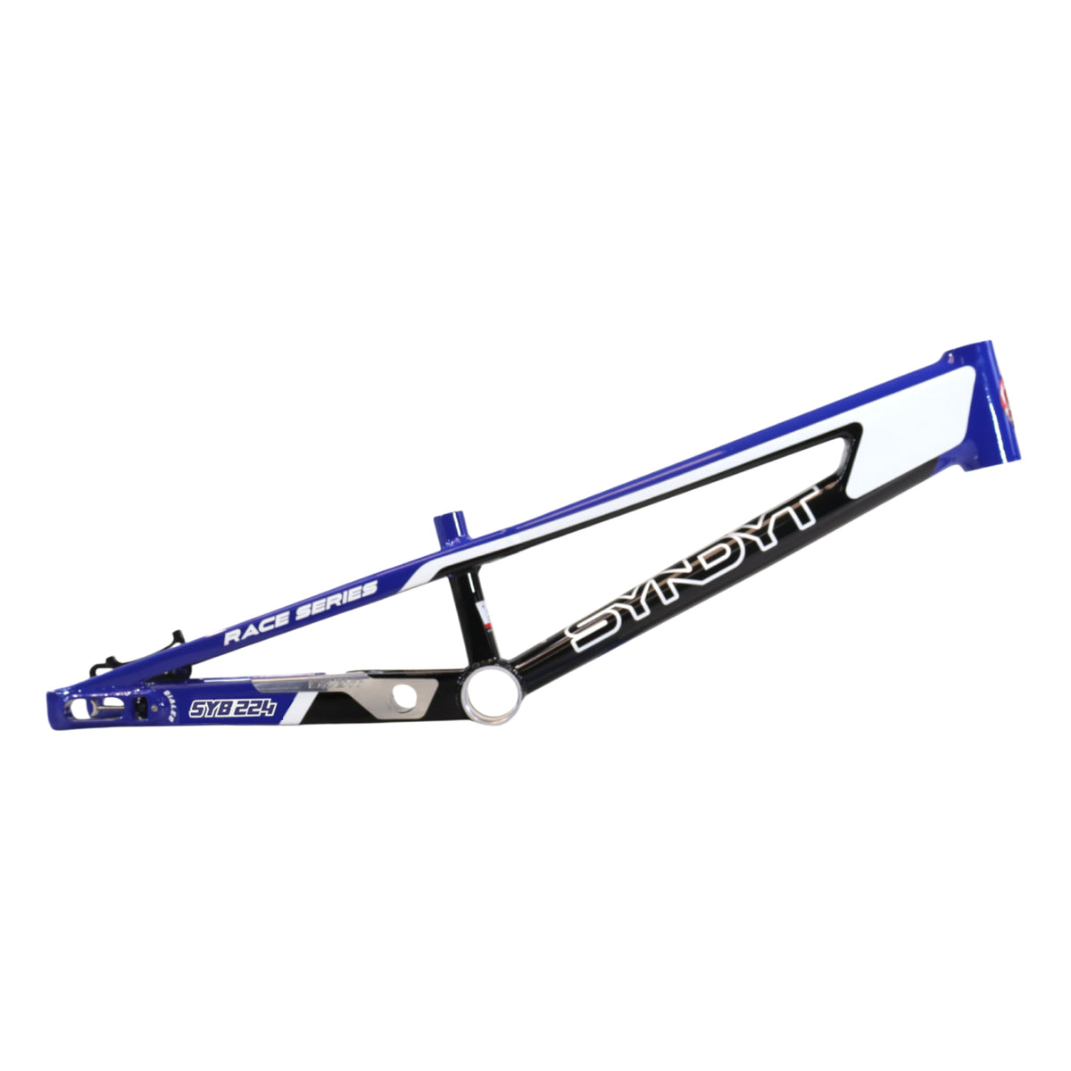 Syndyt 224 Pro XL 24 BMX Cruiser Bike Frame – 22” Top Tube, 6061-T6 Aluminum (4.30 lbs), Tapered 42/52 Head Tube, B52 Tech BB, 10/15/20mm Hubs, 140mm Disc Brake,  Chain Tensioners – Blue Bicycle Frame