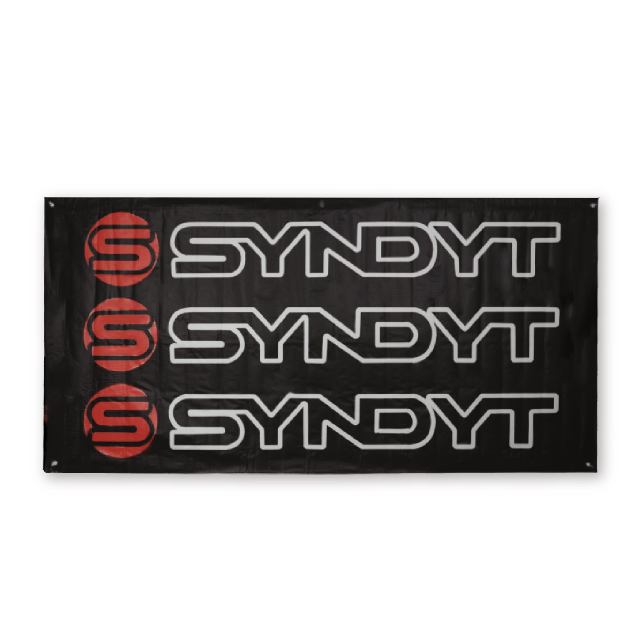Syndyt Banner (Black) - 3x5 ft Vinyl Banner with 5 Grommets, Durable Indoor/Outdoor Sign for Events and Decorations