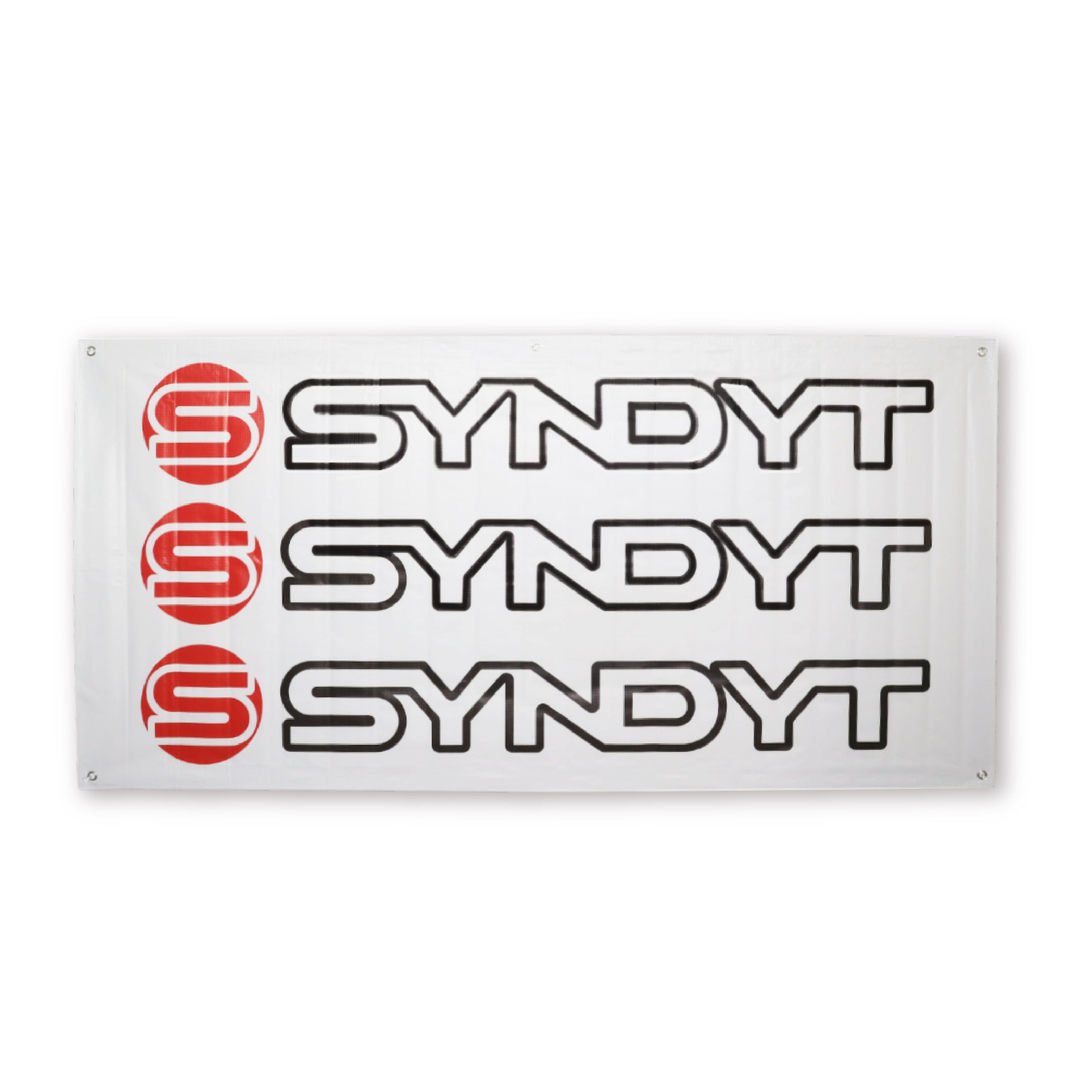 Syndyt Banner (White) - 3x5 ft Vinyl Banner with 5 Grommets, Durable Indoor/Outdoor Sign for Events and Decorations