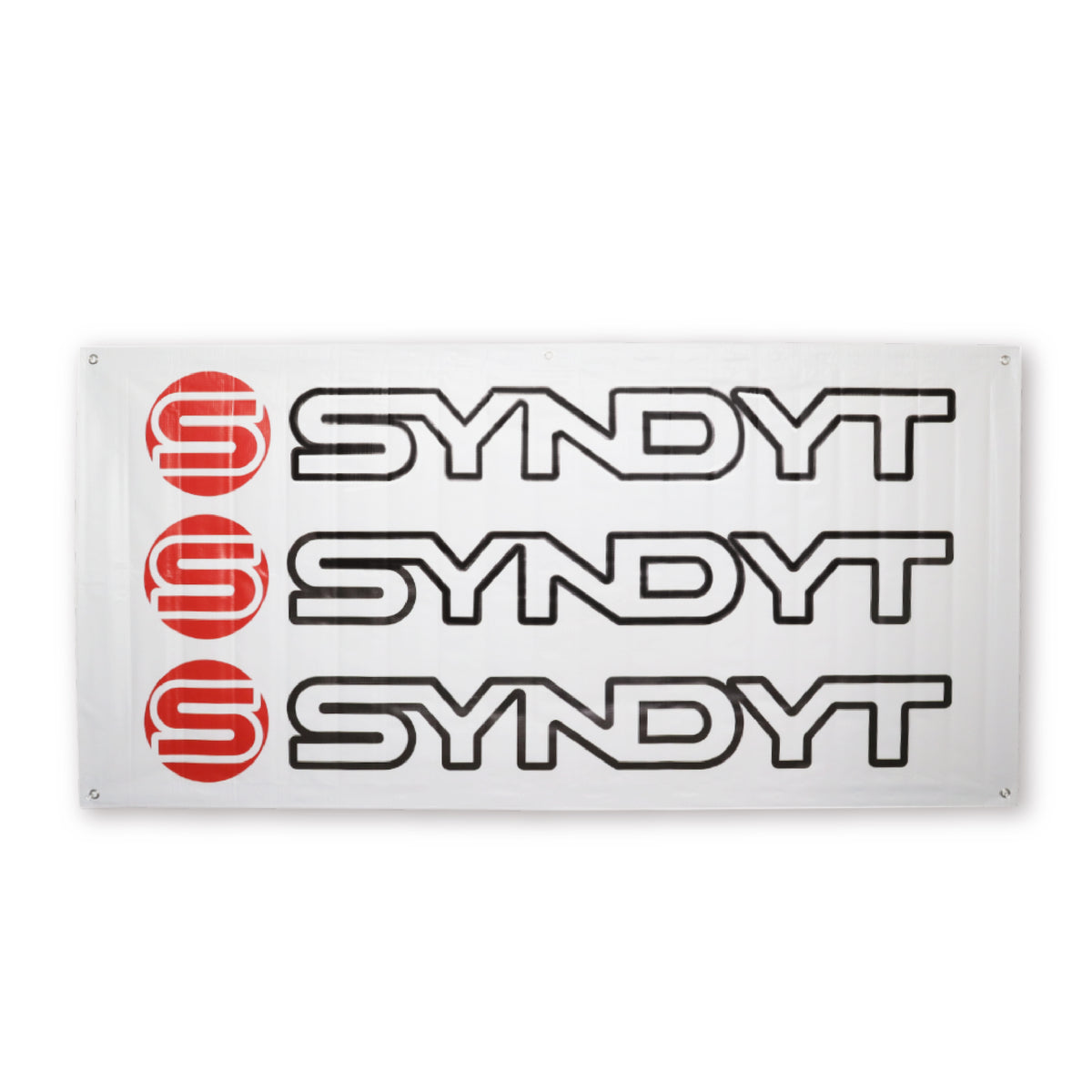Syndyt Banner (White) - 3x5 ft Vinyl Banner with 5 Grommets, Durable Indoor/Outdoor Sign for Events and Decorations