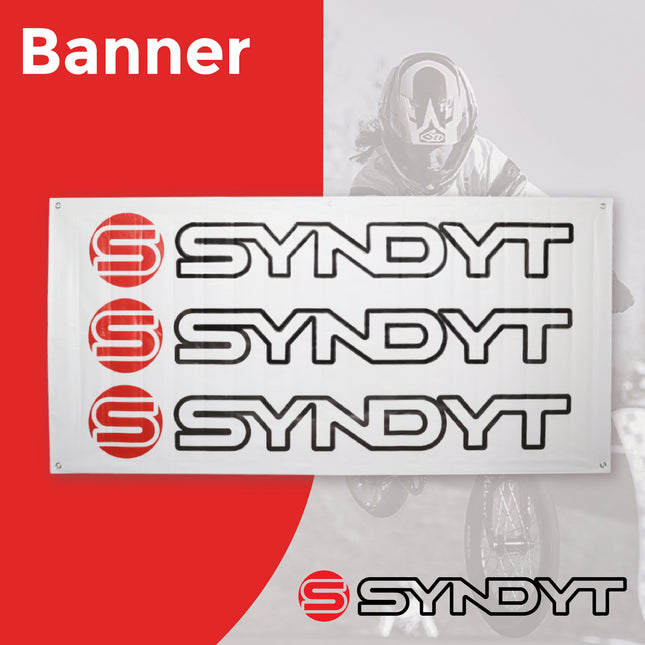 Syndyt Banner (White) - 3x5 ft Vinyl Banner with 5 Grommets, Durable Indoor/Outdoor Sign for Events and Decorations