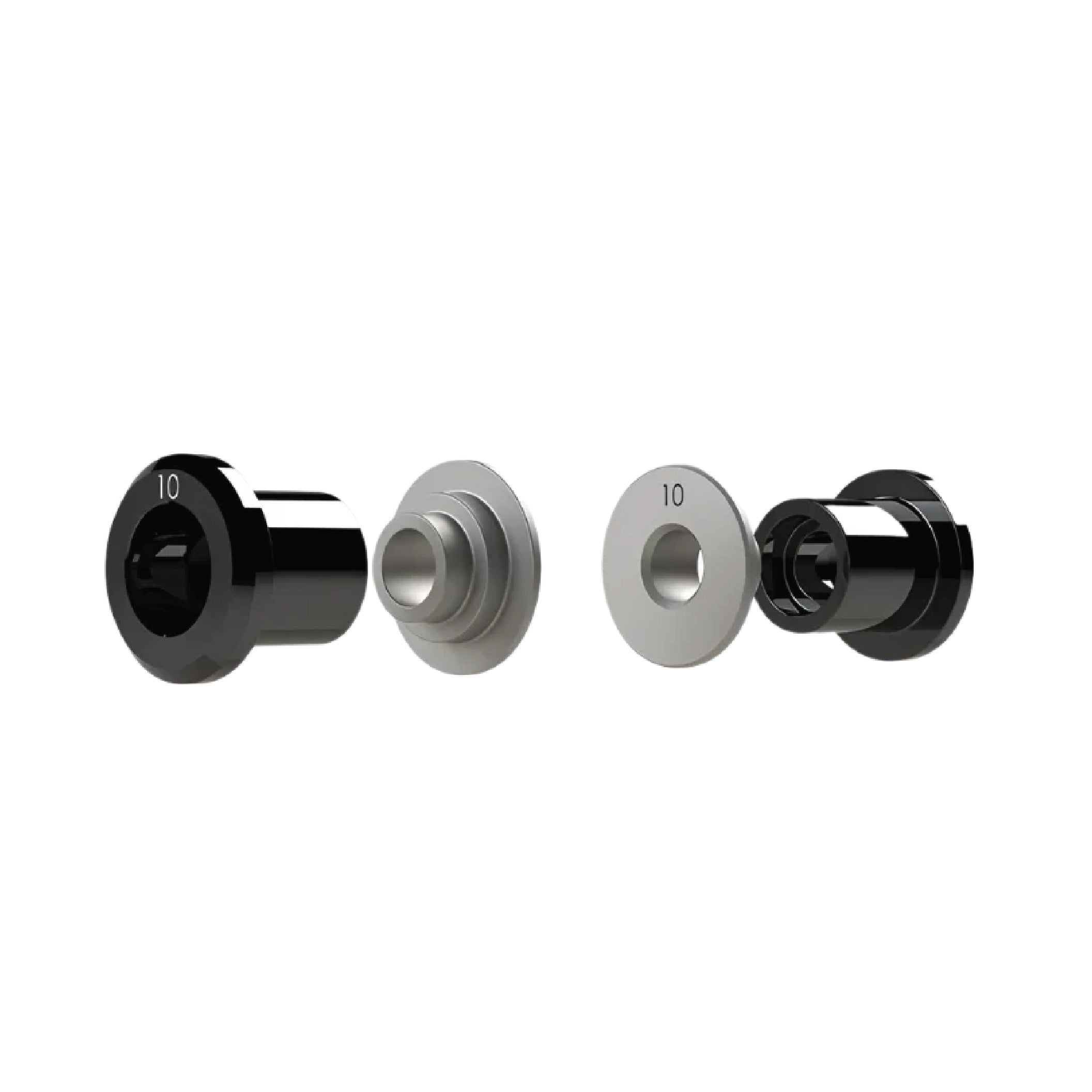 Syndyt Pro BMX Bike Axle Adaptor 10mm - Stainless Steel Flange Washers & 6061 Aluminum Sleeves, Includes 2 Axle Sleeves and 2 Washers for Rigid Frame Connection