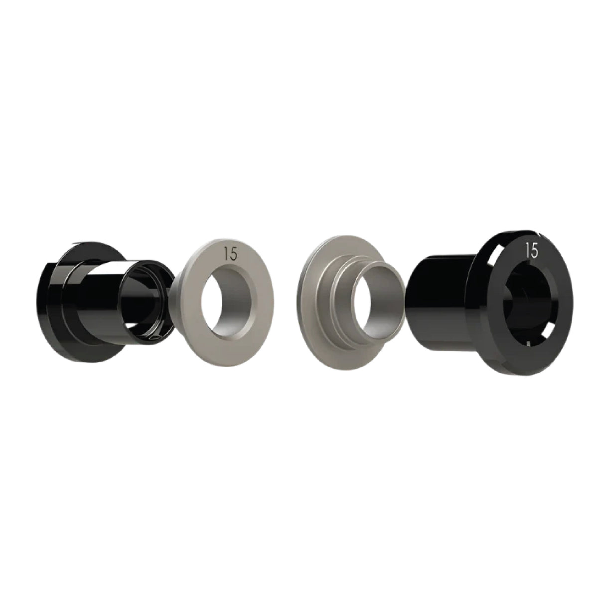 Syndyt Pro BMX Bike Axle Adaptor 15mm - Stainless Steel Flange Washers & 6061 Aluminum Sleeves, Includes 2 Axle Sleeves and 2 Washers for Rigid Frame Connection