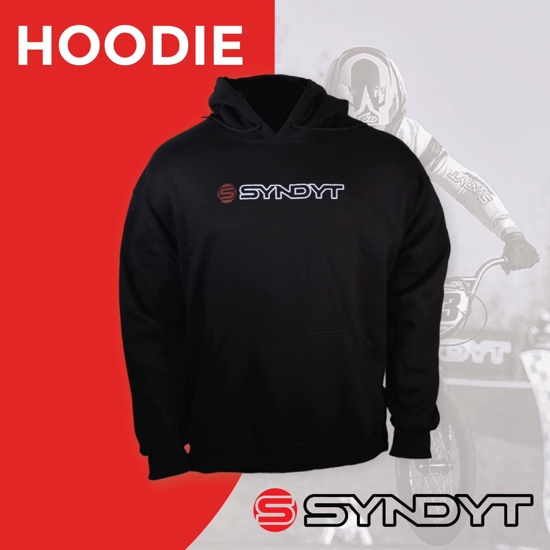 Syndyt Unisex Hoodie - (Black) Soft 65% Ring-Spun Cotton 35% Polyester Blend, Cozy Front Pouch Pocket, 3-Panel Hood with Matching Drawstrings, Durable, for Casual and Layered Wear, Adult Large