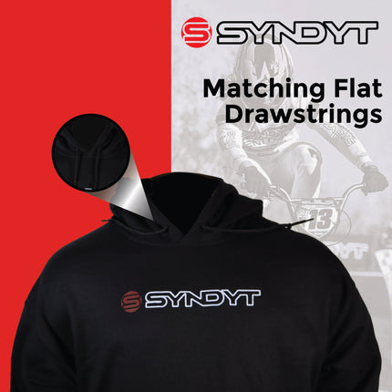 Syndyt Unisex Hoodie - (Black) Soft 65% Ring-Spun Cotton 35% Polyester Blend, Cozy Front Pouch Pocket, 3-Panel Hood with Matching Drawstrings, Durable, for Casual and Layered Wear, Adult X-Large