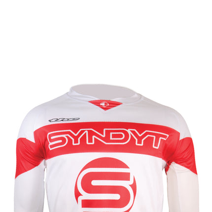 SYNDYT Performance Jersey - Premium Poly-Cotton Blend, Micro-Perforated, V-Neck, Tight-Fit Sleeves for BMX/eBMX Racing, Size Adult Medium