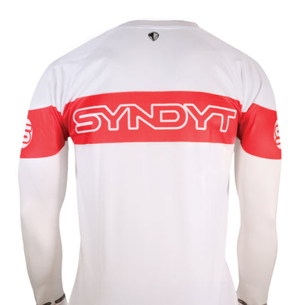SYNDYT Performance Jersey - Premium Poly-Cotton Blend, Micro-Perforated, V-Neck, Tight-Fit Sleeves for BMX/eBMX Racing, Size Adult Medium