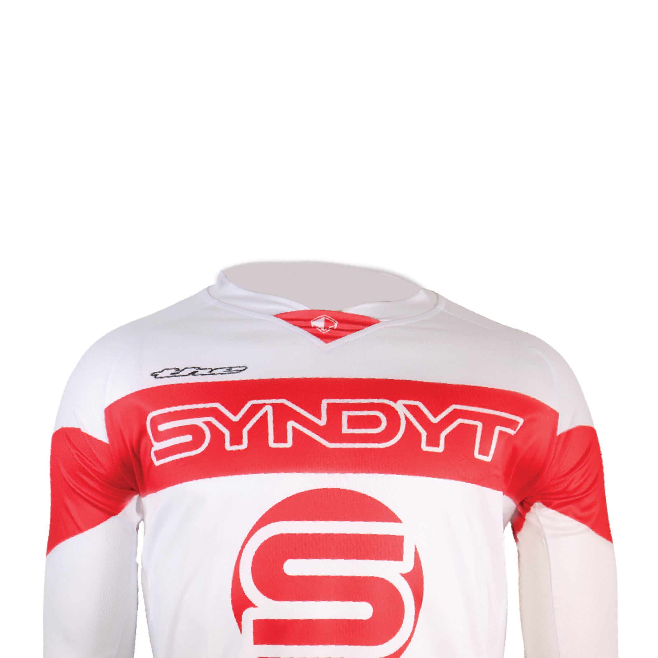SYNDYT Performance Jersey - Premium Poly-Cotton Blend, Micro-Perforated, V-Neck, Tight-Fit Sleeves for BMX/eBMX Racing, Size Kids X-Small