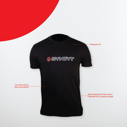 Syndyt Men's Women's Short Sleeve T-Shirt, Soft Cotton Blend Crewneck Tee, Lightweight Comfort Fit Casual Shirt for Gym, Workout, Lounge or Everyday Wear - Black (Small)