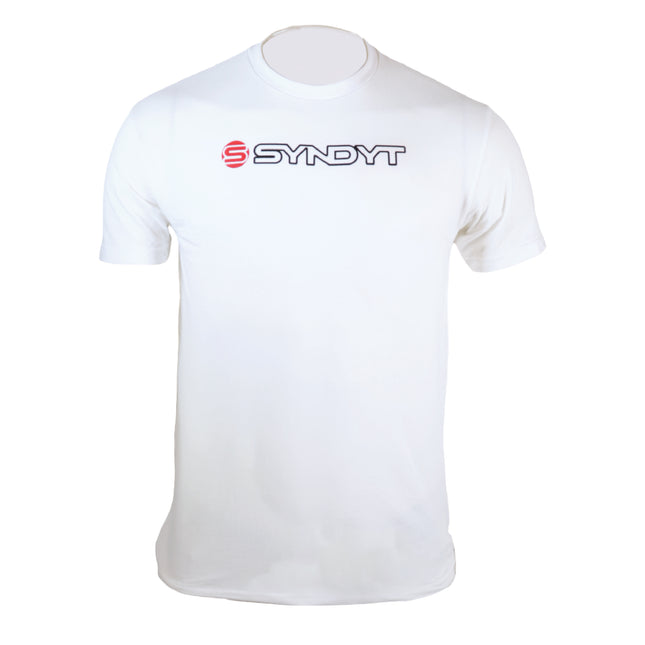 Syndyt Men's Women's Short Sleeve T-Shirt, Soft Cotton Blend Crewneck Tee, Lightweight Comfort Fit Casual Shirt for Gym, Workout, Lounge or Everyday Wear - White (X-Large)