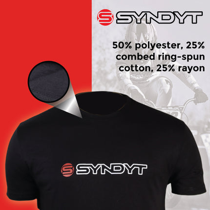 Syndyt Youth Short Sleeve T-Shirt, Soft Cotton Blend Crewneck Tee, Lightweight Comfort Fit Casual Shirt for Gym, Workout, Lounge or Everyday Wear - Black (Medium)
