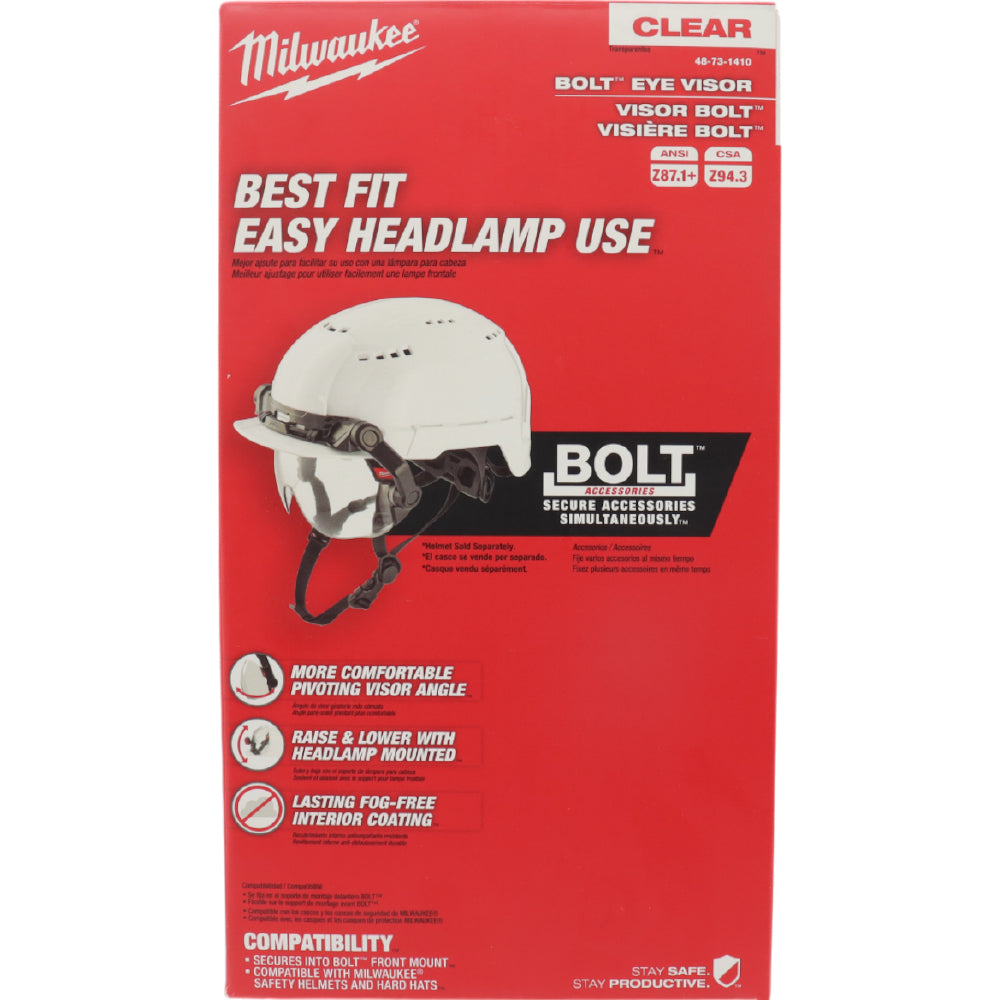 Milwaukee 48-73-1410 Clear Dual Coat Lens Eye Visor, Black/White