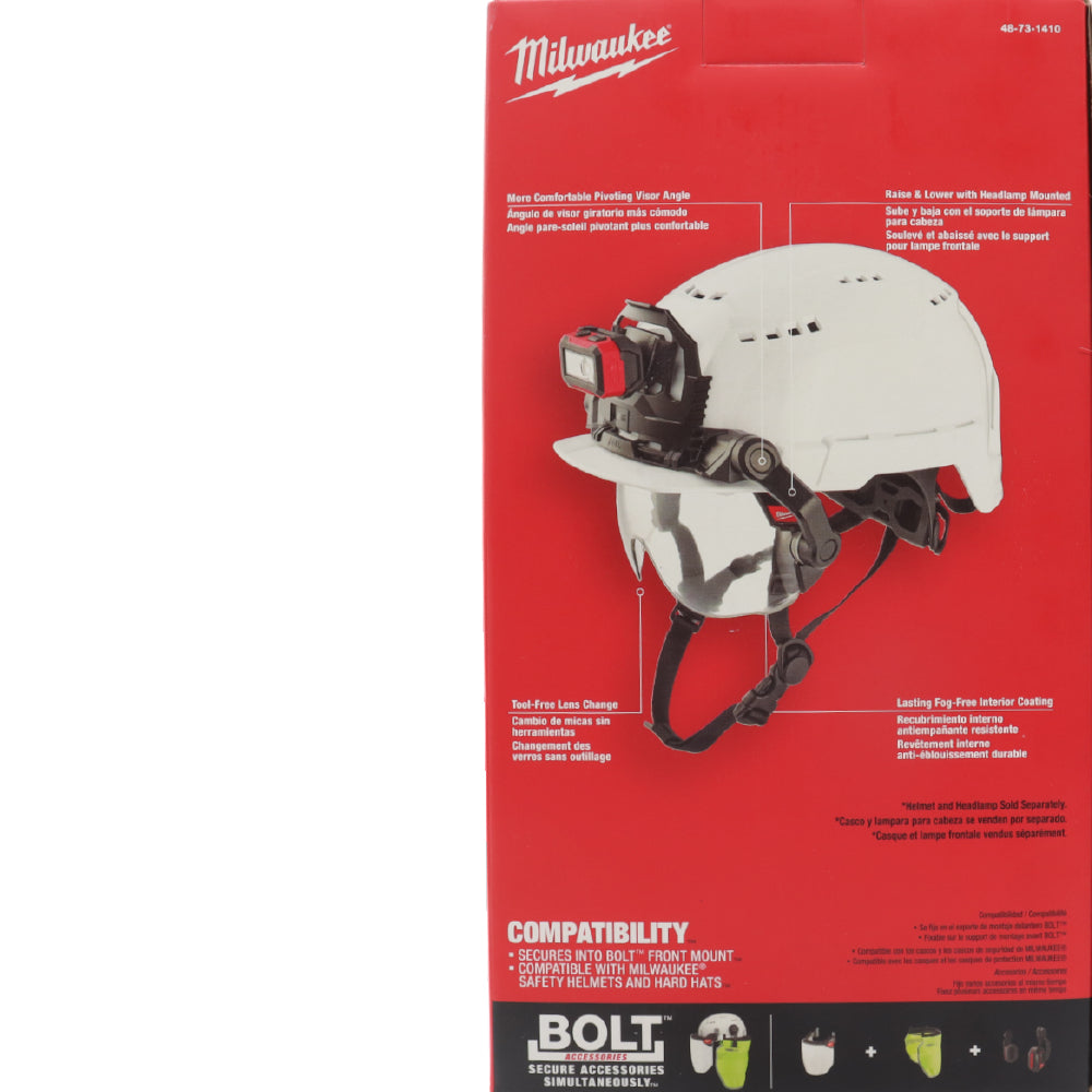 Milwaukee 48-73-1410 Clear Dual Coat Lens Eye Visor, Black/White