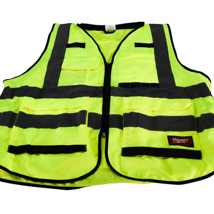 Milwaukee 48-73-5043 Performance 2X-Large/3X-Large Yellow Class 2-High Visibility Safety Vest with 15 Pockets