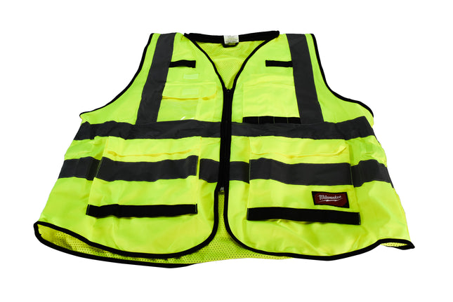 Milwaukee 48-73-5043 Performance 2X-Large/3X-Large Yellow Class 2-High Visibility Safety Vest with 15 Pockets