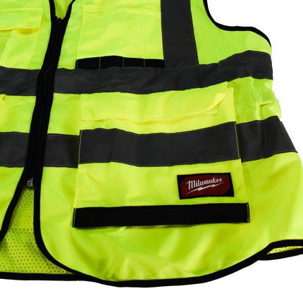 Milwaukee 48-73-5043 Performance 2X-Large/3X-Large Yellow Class 2-High Visibility Safety Vest with 15 Pockets