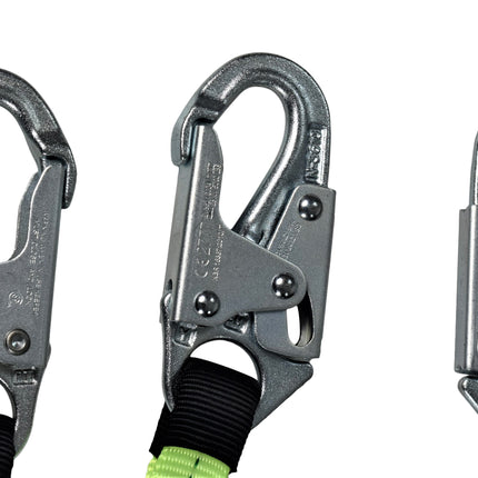 5 FT DL (100% Tie off) Web energy ABS lanyard w DBL locking SNP HK