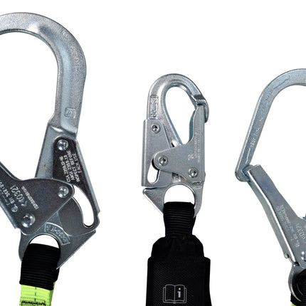SafeWaze FS566 6’ Adjustable Dual-Leg Energy Absorbing Lanyard w/ Rebar Hooks