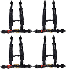 PROGUARD Black 4 Point Harness with 2" Nylon Straps - Universal Off-Road Safety Belt , fits  Polaris, Can-Am, Kawasaki and More UTVs, ATVs, Side-by-Sides (4 Pack)