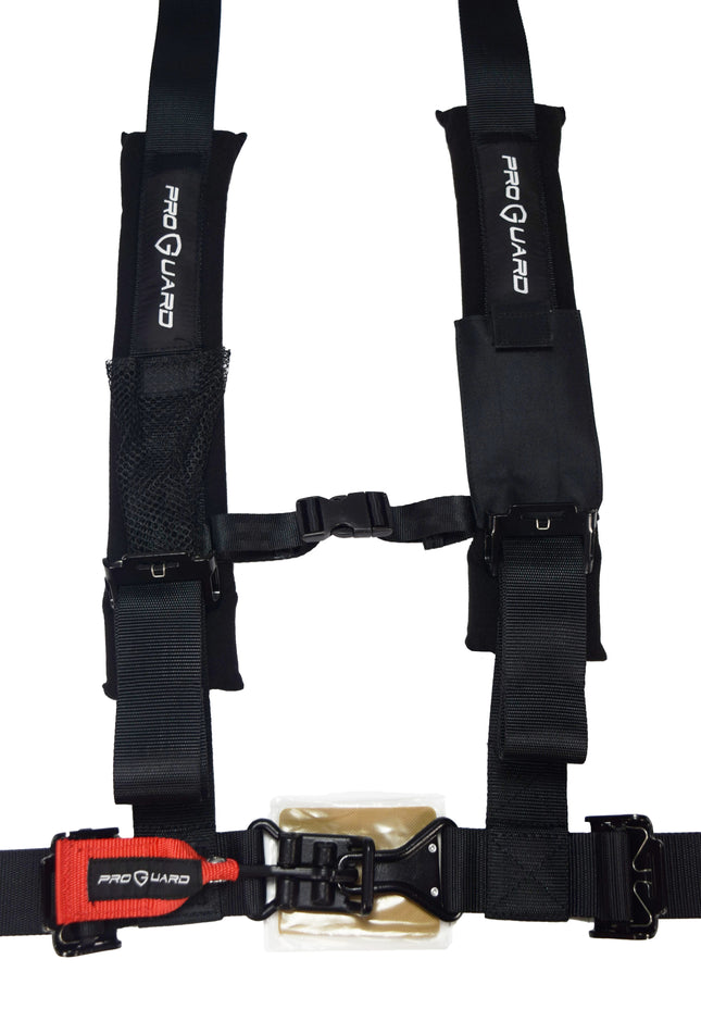 PROGUARD Black 4 Point Harness with 2" Nylon Straps - Universal Off-Road Safety Belt , fits  Polaris, Can-Am, Kawasaki and More UTVs, ATVs, Side-by-Sides (4 Pack)