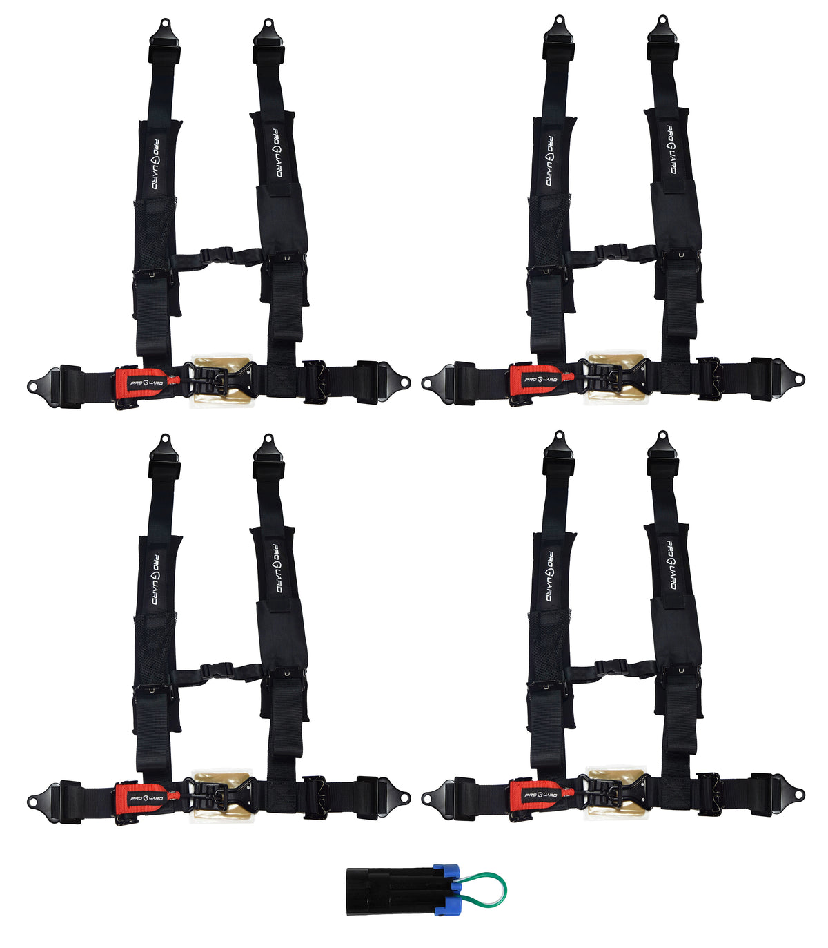 ProGuard Offroad (4) Harnesses - Black 2" Straps 4 Points of Contact Bypass Clip