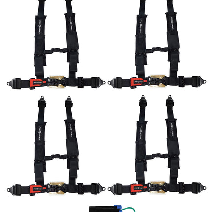 ProGuard Offroad (4) Harnesses - Black 3" Straps 4 Points of Contact Bypass Clip